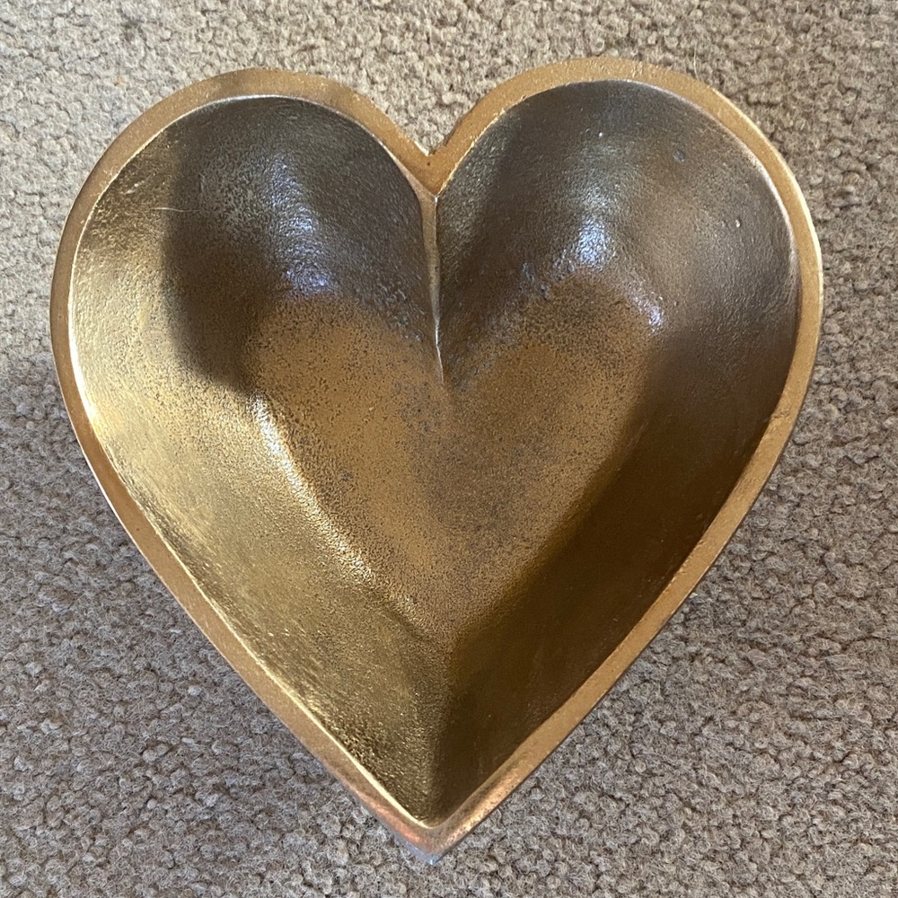 Gold Heart-Shaped Decorative Bowl